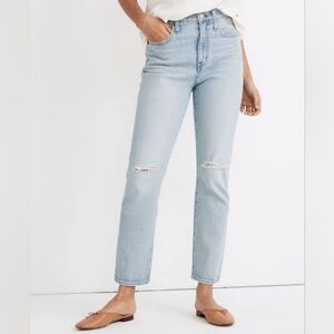 Madewell Light Wash Straight Leg Jeans